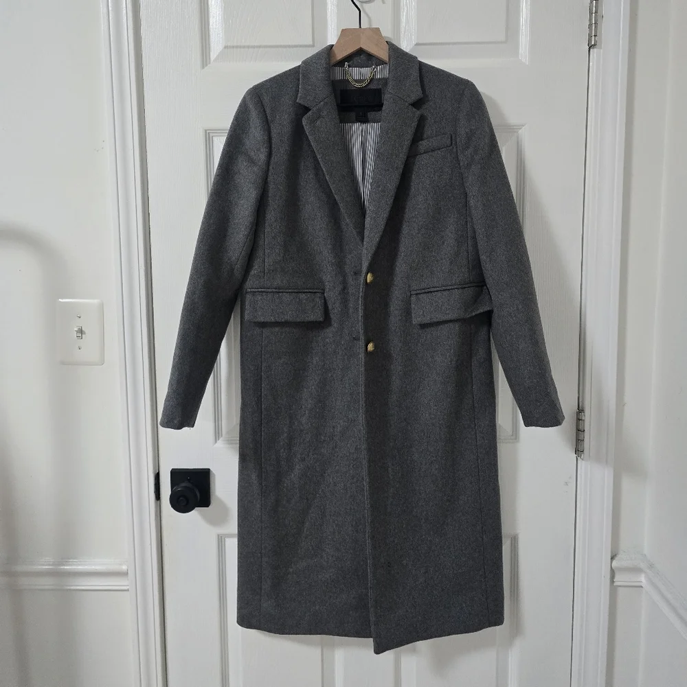 J.Crew Collection Wool And Cashmere Blend Gray Classic Coat Size 2